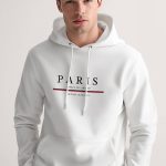 Paris Dream Makers, Φούτερ με Κουκούλα σε Λευκό Χρώμα