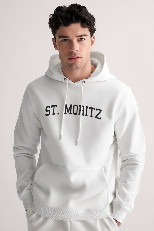 St. Moritz, Φούτερ με Κουκούλα σε Λευκό Χρώμα