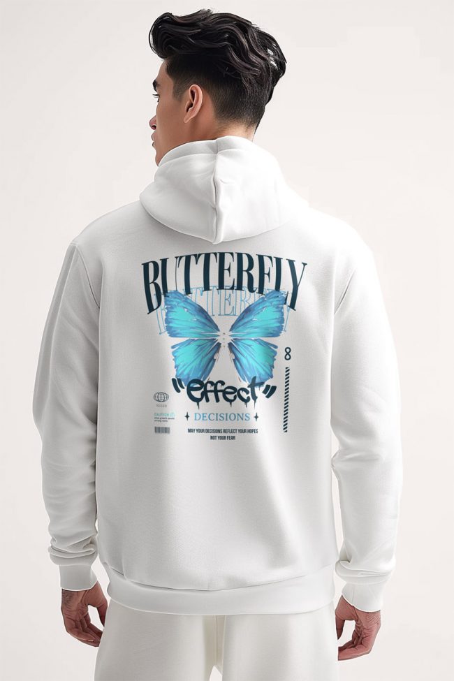 Butterfly Effect, Φούτερ με Κουκούλα σε Λευκό Χρώμα