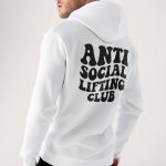 Antisocial Lifting Club, Φούτερ με Κουκούλα σε Λευκό Χρώμα