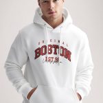 Boston Original, Φούτερ με Κουκούλα σε Λευκό Χρώμα