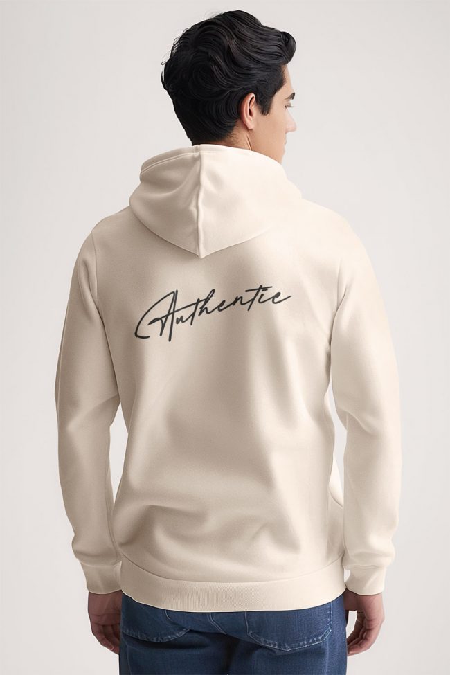 Authentic, Φούτερ με Κουκούλα σε Εκρού Χρώμα