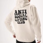 Antisocial Lifting Club, Φούτερ με Κουκούλα σε Εκρού Χρώμα