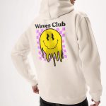 Waves Club, Φούτερ με Κουκούλα σε Εκρού Χρώμα