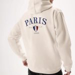 Paris Xxxiii Bold, Φούτερ με Κουκούλα σε Εκρού Χρώμα