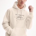 St. Moritz Est. 1985, Φούτερ με Κουκούλα σε Εκρού Χρώμα