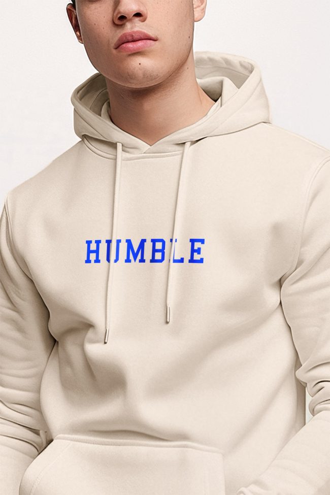 Humble Print, Φούτερ με Κουκούλα σε Εκρού Χρώμα