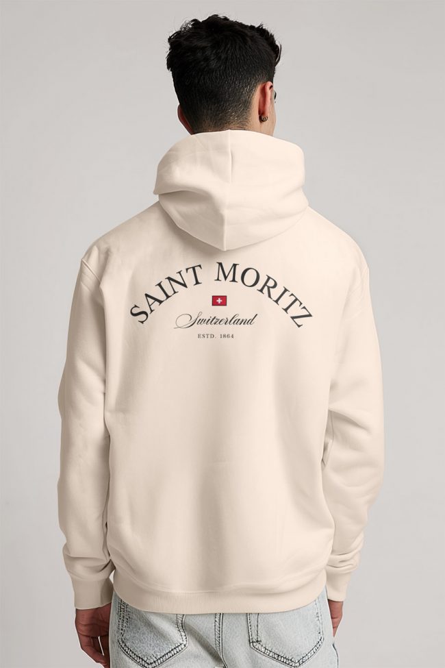 Saint Moritz, Φούτερ με Κουκούλα σε Εκρού Χρώμα