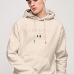 Cortina Ski Club, Φούτερ με Κουκούλα σε Εκρού Χρώμα
