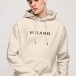 Milano Grey, Φούτερ με Κουκούλα σε Εκρού Χρώμα