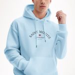 Saint Moritz Switzerland, Φούτερ με Κουκούλα σε Γαλάζιο Χρώμα