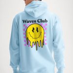 Waves Club, Φούτερ με Κουκούλα σε Γαλάζιο Χρώμα