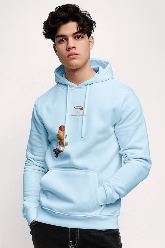 Champion Mindset Teddy, Φούτερ με Κουκούλα σε Γαλάζιο Χρώμα