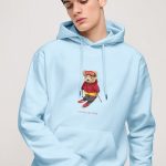 Ski Club Teddy, Φούτερ με Κουκούλα σε Γαλάζιο Χρώμα