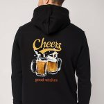 Cheers, Φούτερ με Κουκούλα σε Μαύρο Χρώμα