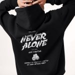 Never Alone, Φούτερ με Κουκούλα σε Μαύρο Χρώμα