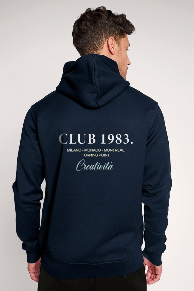 Club 1983, Φούτερ με Κουκούλα σε Μπλε Χρώμα
