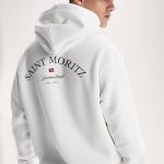 Saint Moritz, Φούτερ με Κουκούλα σε Λευκό Χρώμα