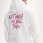 Get Rich, Φούτερ με Κουκούλα σε Λευκό Χρώμα