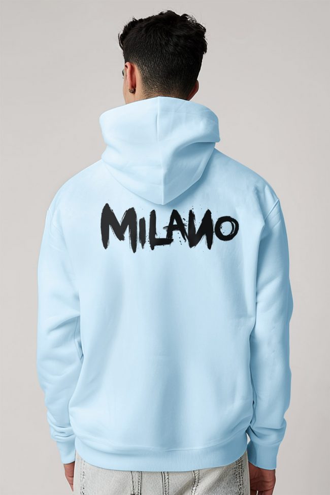 Milano, Φούτερ με Κουκούλα σε Γαλάζιο Χρώμα