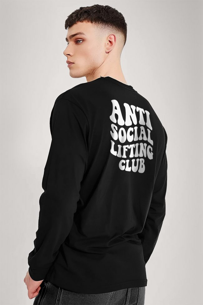 Antisocial Lifting Club, Long Sleeve Μπλούζα σε Μαύρο Χρώμα