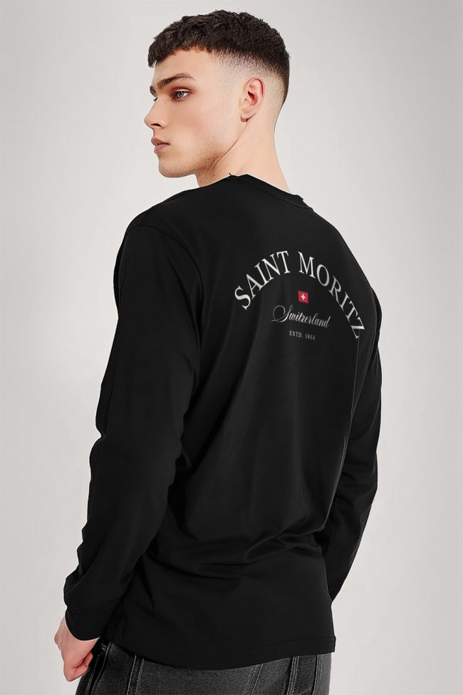 Saint Moritz, Long Sleeve Μπλούζα σε Μαύρο Χρώμα