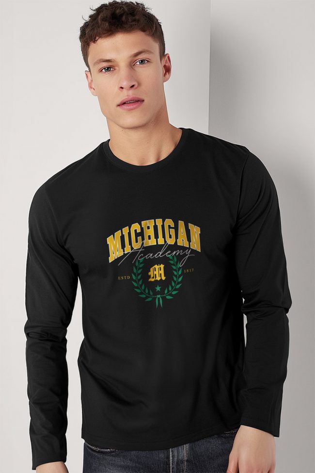 Michigan Academy, Long Sleeve Μπλούζα σε Μαύρο Χρώμα