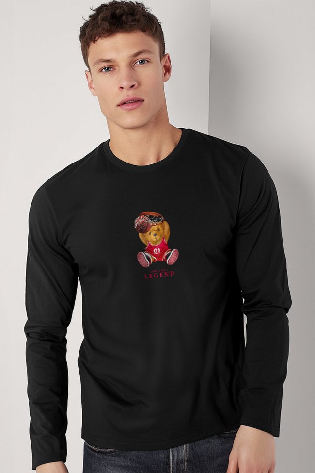 Alley Oop Teddy, Long Sleeve Μπλούζα σε Μαύρο Χρώμα