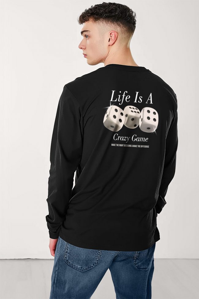 Life Is A Game, Long Sleeve Μπλούζα σε Μαύρο Χρώμα