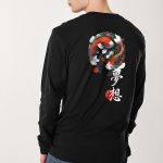 Koi Fish, Long Sleeve Μπλούζα σε Μαύρο Χρώμα