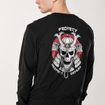 Samurai Warrior, Long Sleeve Μπλούζα σε Μαύρο Χρώμα