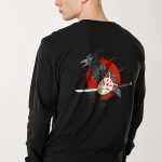 Ninja Cat Mask, Long Sleeve Μπλούζα σε Μαύρο Χρώμα