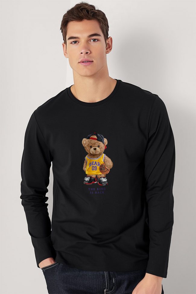 Team Bear Teddy, Long Sleeve Μπλούζα σε Μαύρο Χρώμα
