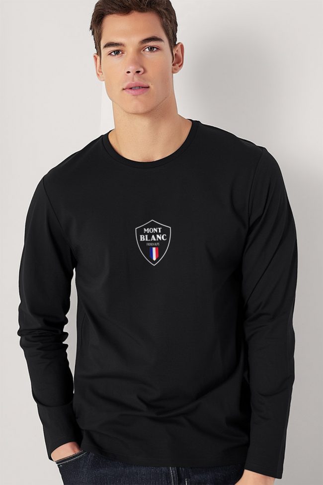 Mont Blanc Flag, Long Sleeve Μπλούζα σε Μαύρο Χρώμα