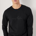 Aesthetic, Long Sleeve Μπλούζα σε Μαύρο Χρώμα