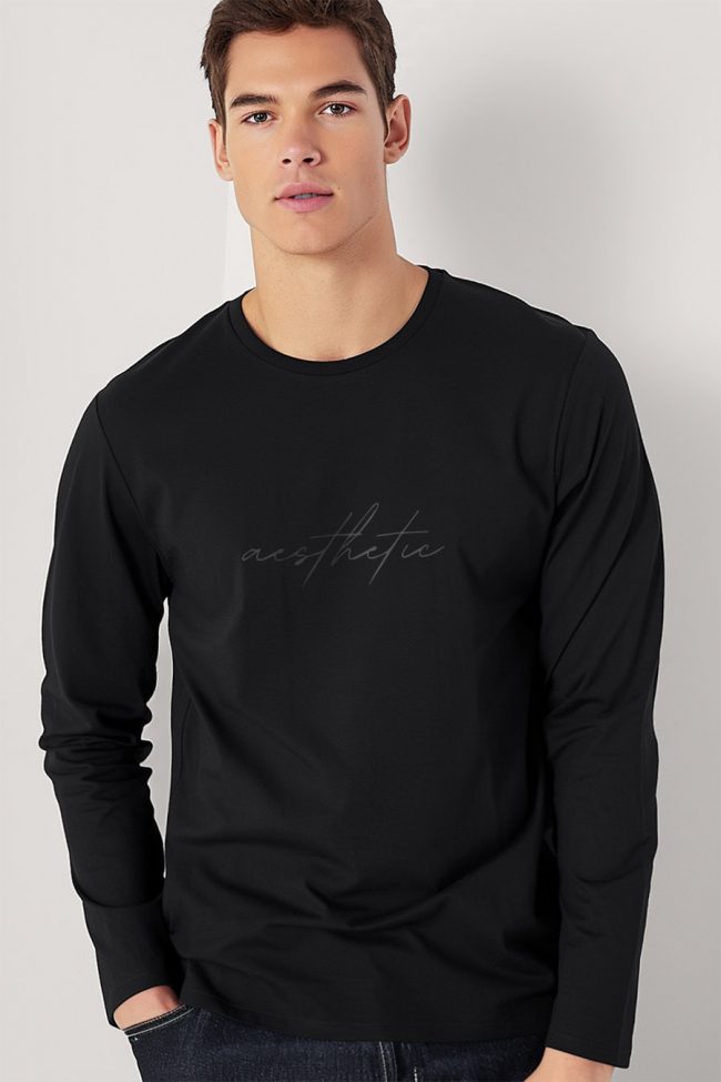 Aesthetic, Long Sleeve Μπλούζα σε Μαύρο Χρώμα