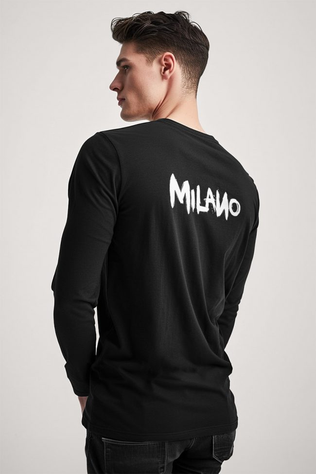 Milano, Long Sleeve Μπλούζα σε Μαύρο Χρώμα