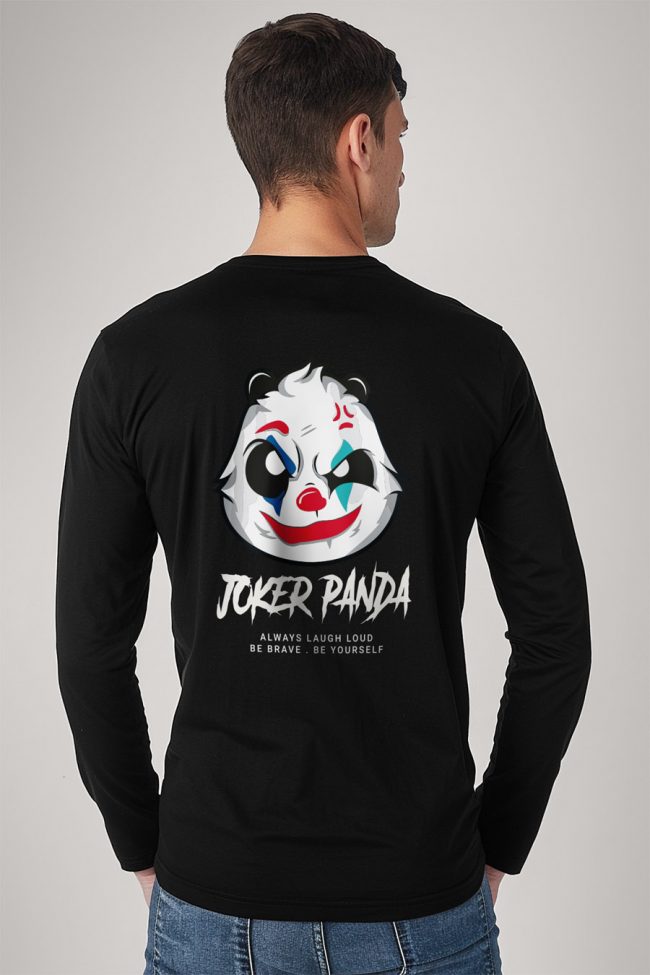 Joker Panda, Long Sleeve Μπλούζα σε Μαύρο Χρώμα