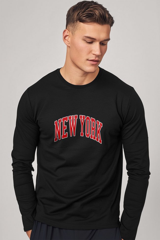 New York Red, Long Sleeve Μπλούζα σε Μαύρο Χρώμα