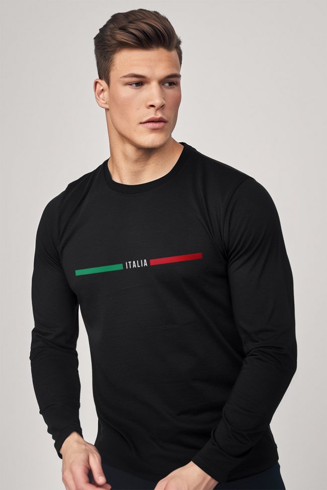 Italia Red Green, Long Sleeve Μπλούζα σε Μαύρο Χρώμα