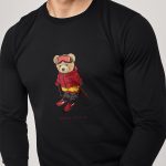 Ski Club Teddy, Long Sleeve Μπλούζα σε Μαύρο Χρώμα