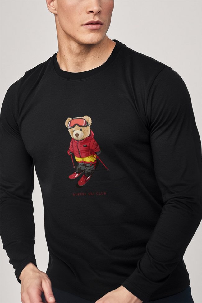 Ski Club Teddy, Long Sleeve Μπλούζα σε Μαύρο Χρώμα