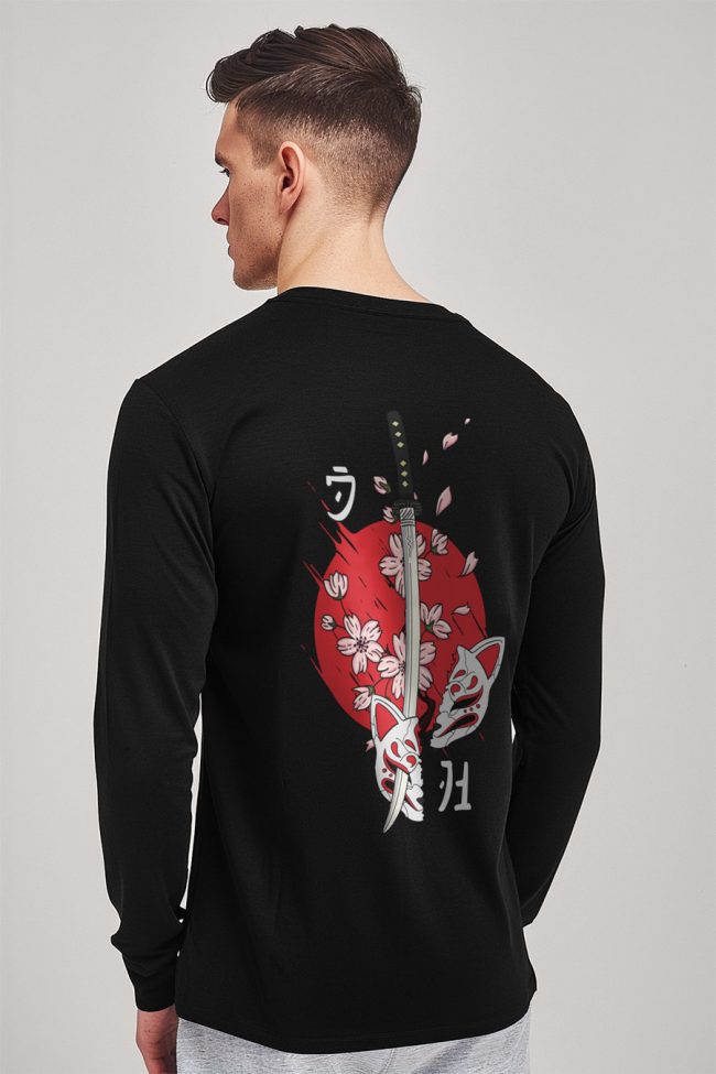 Ninja Cat, Long Sleeve Μπλούζα σε Μαύρο Χρώμα
