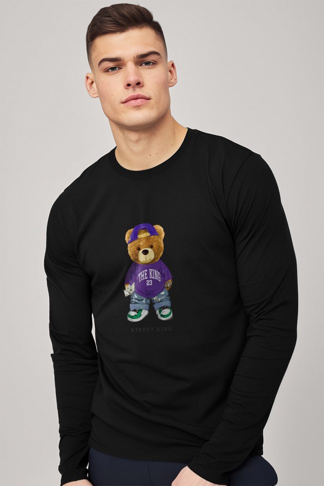 Street King Teddy, Long Sleeve Μπλούζα σε Μαύρο Χρώμα