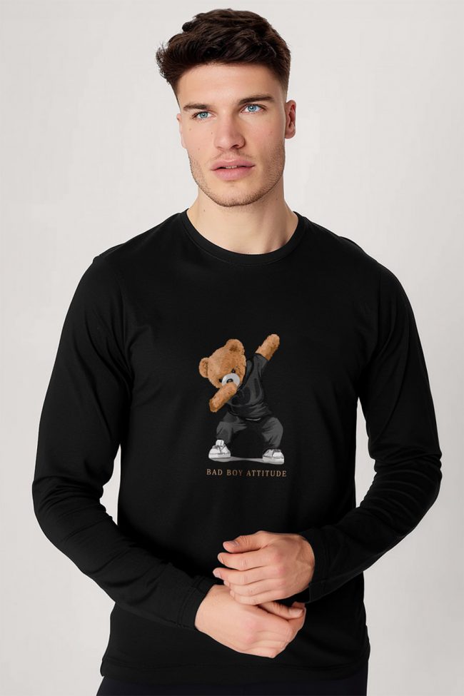 Bad Boy Dubbing Teddy, Long Sleeve Μπλούζα σε Μαύρο Χρώμα