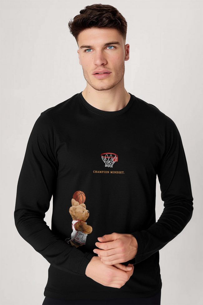 Champion Mindset Teddy, Long Sleeve Μπλούζα σε Μαύρο Χρώμα