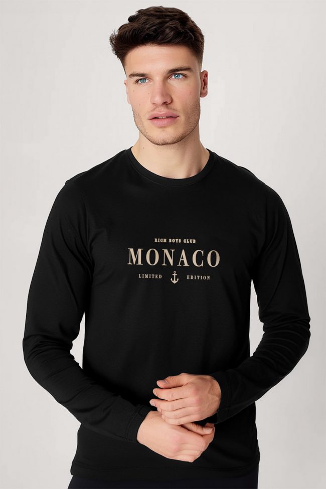 Monaco, Long Sleeve Μπλούζα σε Μαύρο Χρώμα