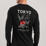 Japanese Sunset, Long Sleeve Μπλούζα σε Μαύρο Χρώμα