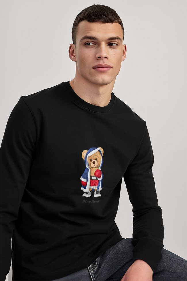 Stay Real Teddy, Long Sleeve Μπλούζα σε Μαύρο Χρώμα