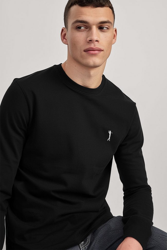 Golf Swing Logo, Long Sleeve Μπλούζα σε Μαύρο Χρώμα